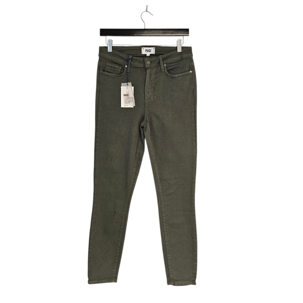 PAIGE Hoxton Ankle High Rise Olive Green Skinny Jeans 29 NWT